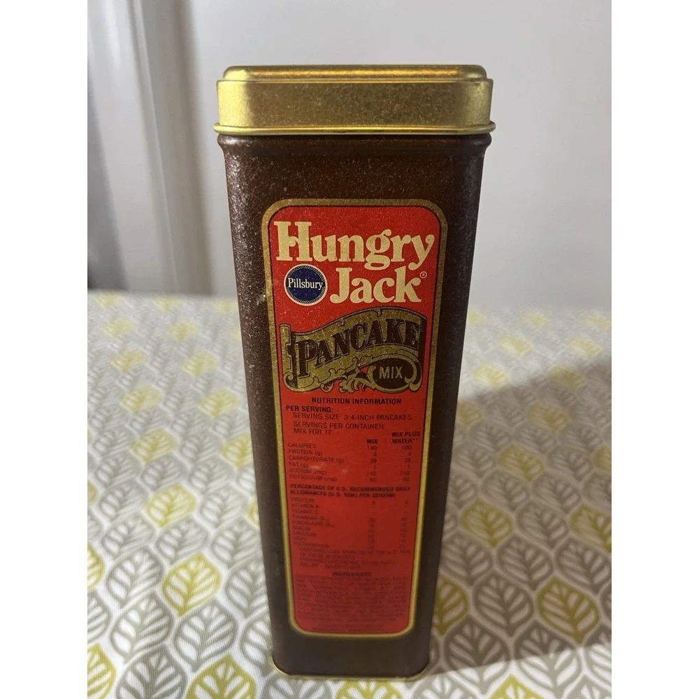 Vintage Hungry Jack Pillsbury Buttermilk Pancake Mix Advertising Tin Collectible